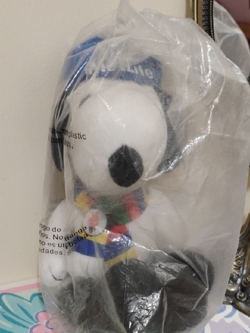 Vintage Snoopy METS Plush with Colorful Sailor Outfit - White & Black